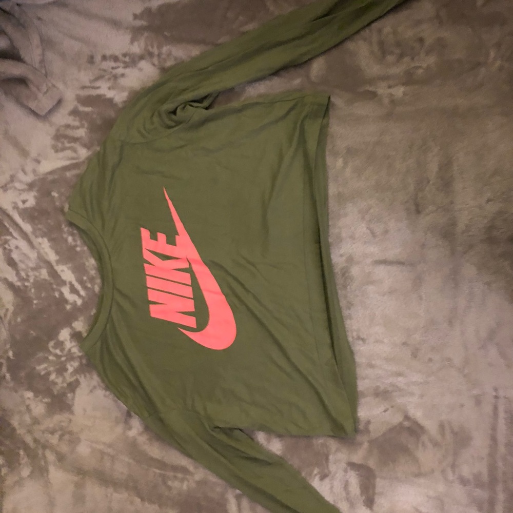 Nike crop top green/pink